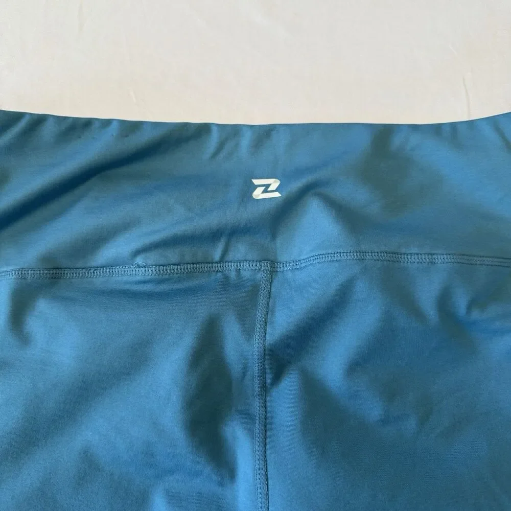 Plus Size Zelos Lined Leggings Womens 2X Blue High Rise Workout Activewear Gym